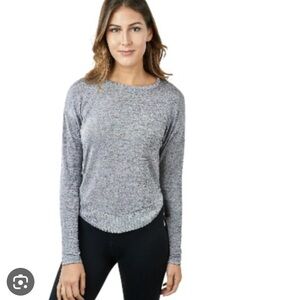 Joseph Ribkoff Top Size 10 Grey Black Heathered Long Sleeve Knit Shirt